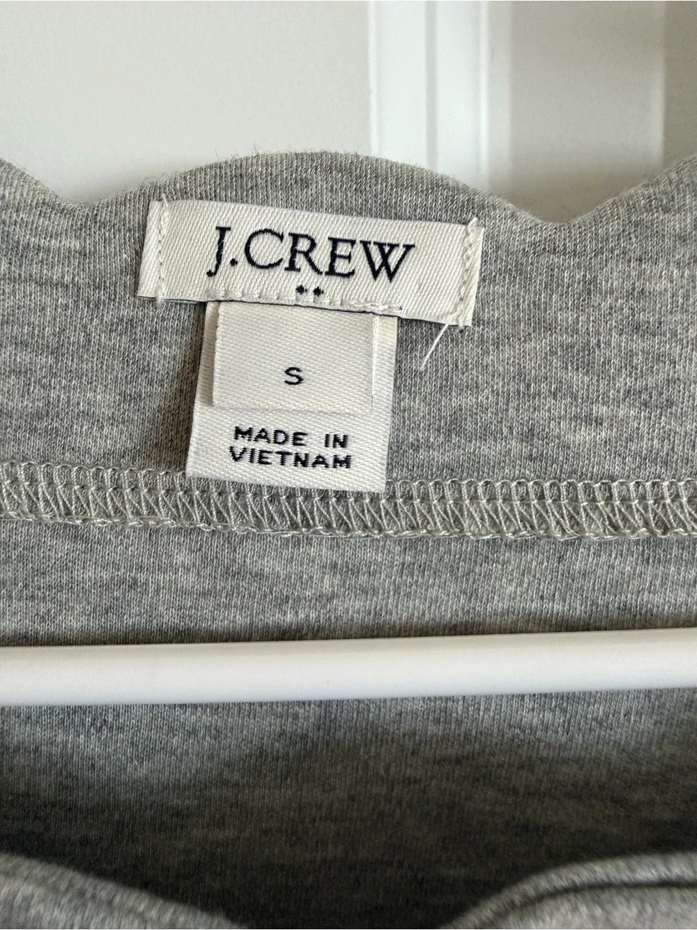 J. Crew Gray Scalloped Neck Long Sleeve Top